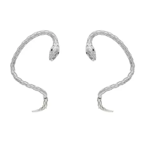 Pair of Silver Tone Snake Ear Cuffs Earrings NWT - Picture 3 of 14